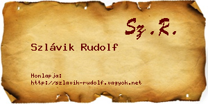 Szlávik Rudolf névjegykártya