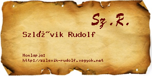 Szlávik Rudolf névjegykártya