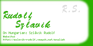 rudolf szlavik business card
